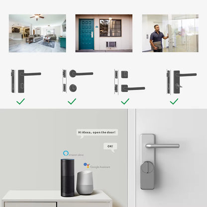 Bluetooth-Compatible Smart Door Lock Can Smart Key/Password /APP Unlock with Tuya Smart or Smart Life APP Electronic Lock